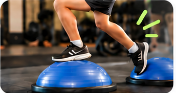 Ejercicio de coordinación sobre una plataforma de equilibrio